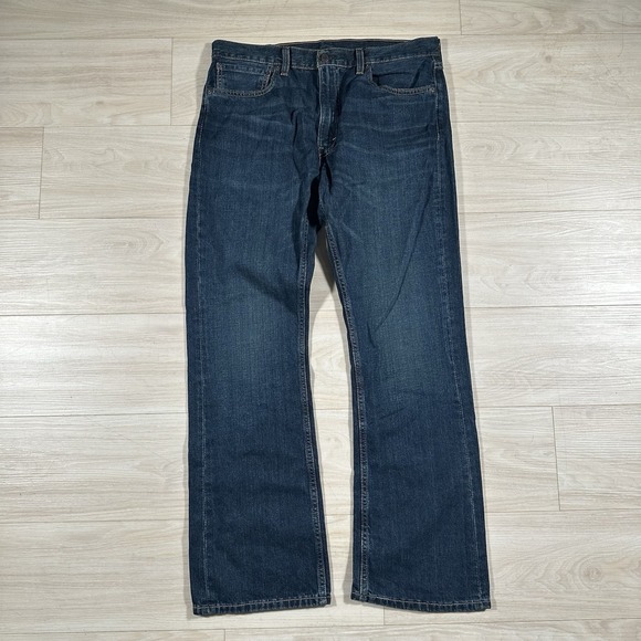 Levi's Other - Levi's 527 Jeans Mens 36x32 Blue Denim Low Boot Cut Slim Dark Faded Wash Cowboy